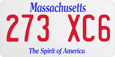 MA license plate 273XC6