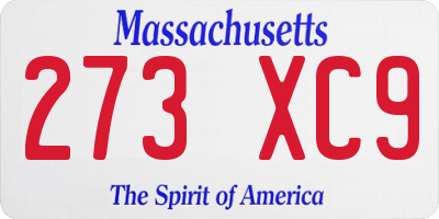 MA license plate 273XC9