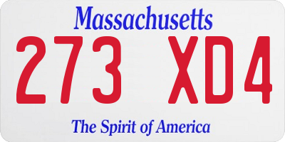 MA license plate 273XD4