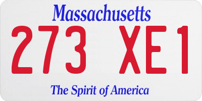 MA license plate 273XE1