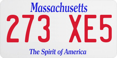 MA license plate 273XE5