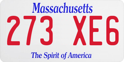 MA license plate 273XE6