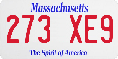 MA license plate 273XE9