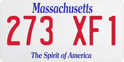 MA license plate 273XF1