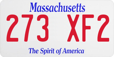 MA license plate 273XF2