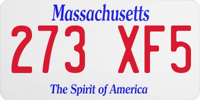 MA license plate 273XF5