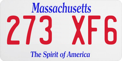 MA license plate 273XF6