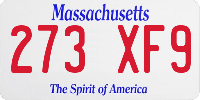 MA license plate 273XF9