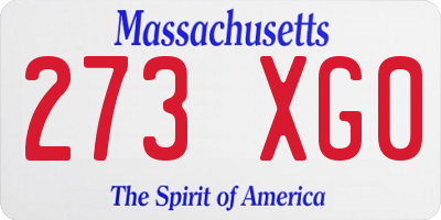MA license plate 273XG0