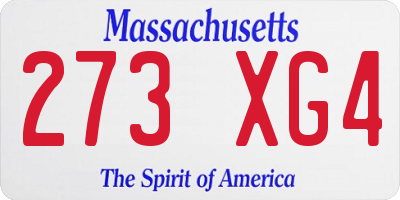 MA license plate 273XG4