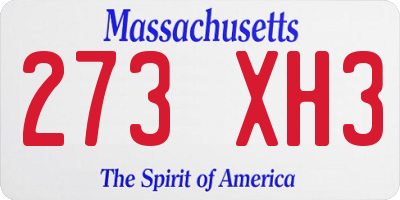 MA license plate 273XH3
