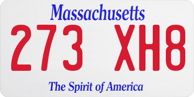 MA license plate 273XH8