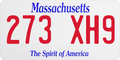 MA license plate 273XH9
