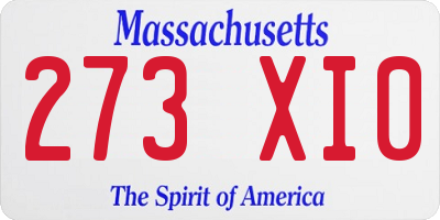 MA license plate 273XI0