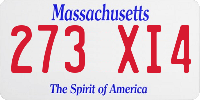 MA license plate 273XI4