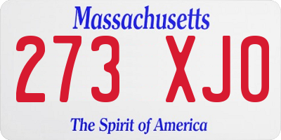 MA license plate 273XJ0