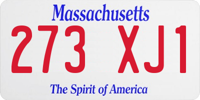 MA license plate 273XJ1