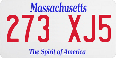 MA license plate 273XJ5