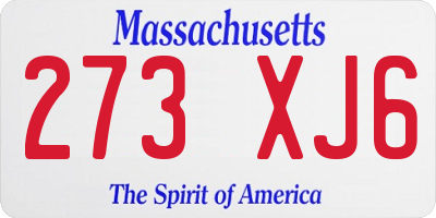 MA license plate 273XJ6