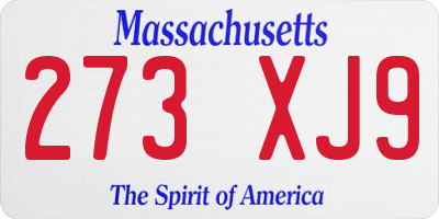 MA license plate 273XJ9