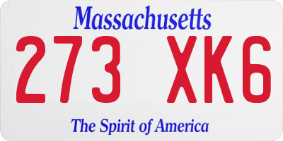MA license plate 273XK6