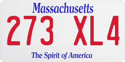 MA license plate 273XL4