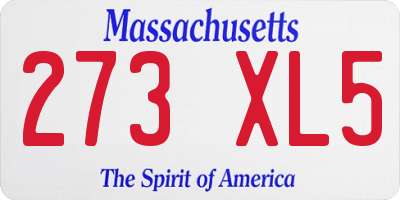 MA license plate 273XL5