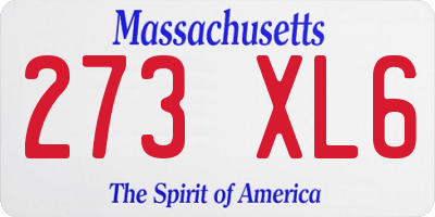 MA license plate 273XL6
