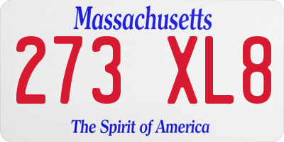 MA license plate 273XL8