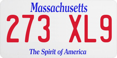 MA license plate 273XL9