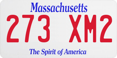 MA license plate 273XM2