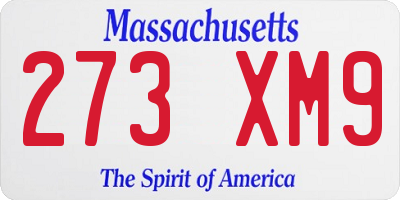 MA license plate 273XM9