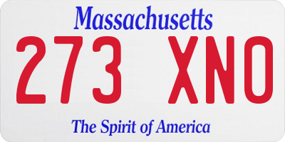 MA license plate 273XN0