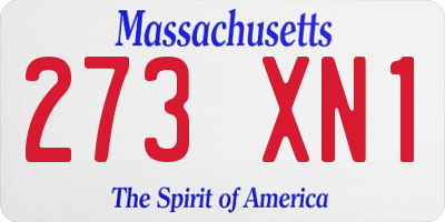 MA license plate 273XN1