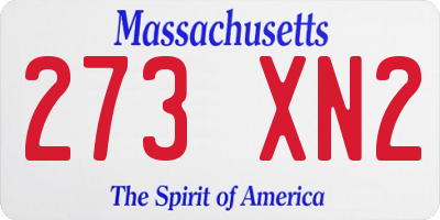 MA license plate 273XN2