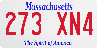 MA license plate 273XN4