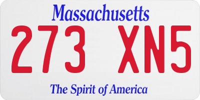 MA license plate 273XN5