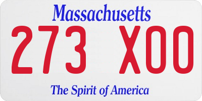 MA license plate 273XO0