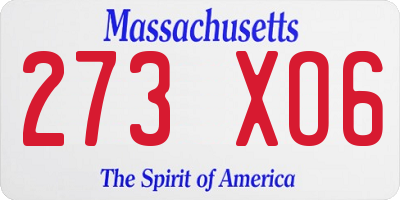 MA license plate 273XO6