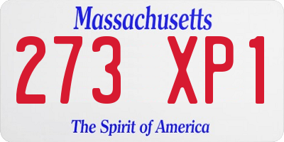 MA license plate 273XP1