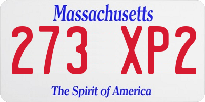 MA license plate 273XP2