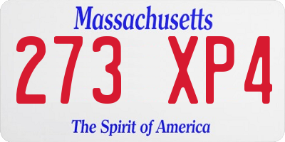 MA license plate 273XP4