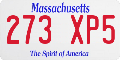 MA license plate 273XP5