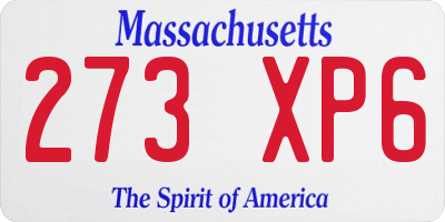 MA license plate 273XP6