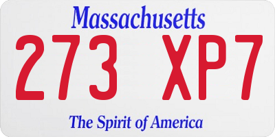 MA license plate 273XP7