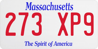 MA license plate 273XP9