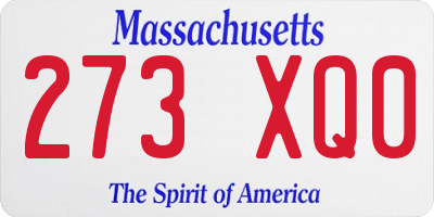 MA license plate 273XQ0