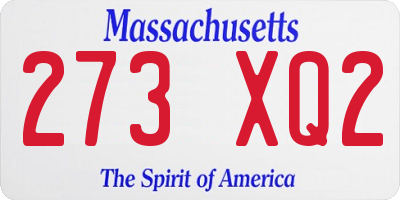 MA license plate 273XQ2