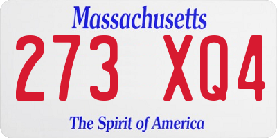 MA license plate 273XQ4