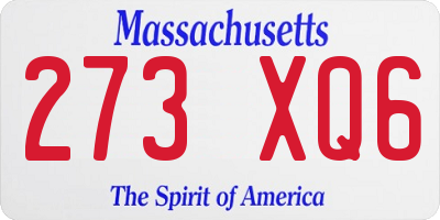 MA license plate 273XQ6